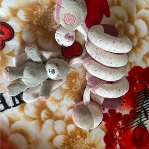 Plush Spiral Activity Toy for Babies - Pink and Gray